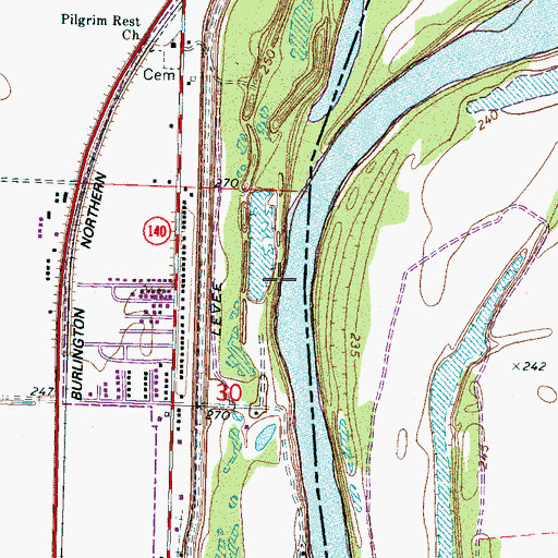 Topographic Map of Osceola Revetment, AR