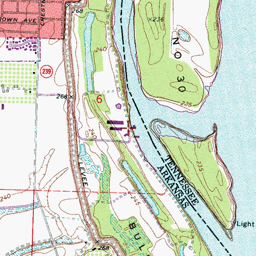 Topographic Map of Osceola Port Terminal, AR
