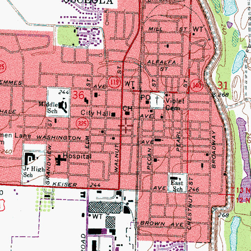 Topographic Map of Hale Avenue Historic District, AR