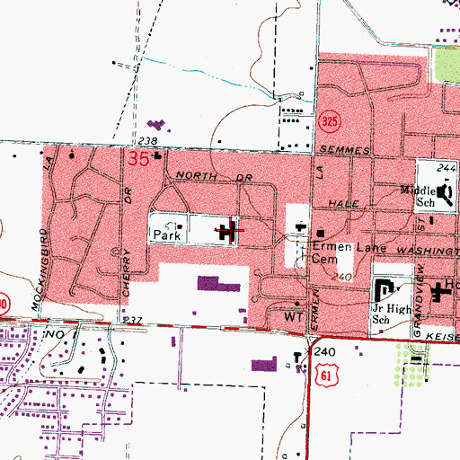 Topographic Map of West Elementary School, AR