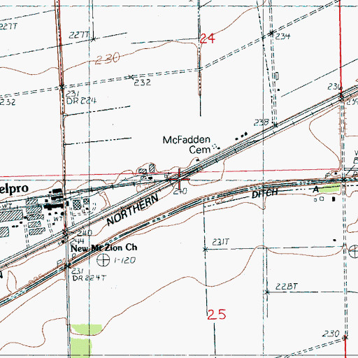 Topographic Map of Evadale Junction, AR