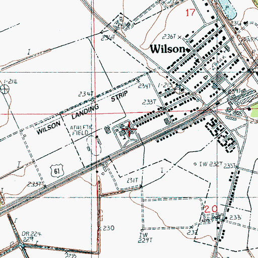 Topographic Map of Wilson Elementary School, AR