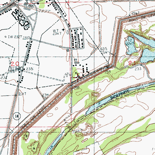 Topographic Map of Nodena Memorial Baptist Church, AR