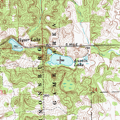 Topographic Map of Austin Lake, MI
