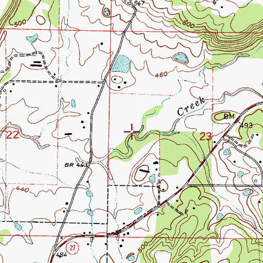 Topographic Map of Mud Creek, AR