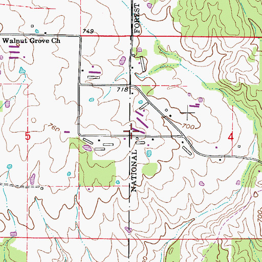 Topographic Map of Hall School (historical), AR