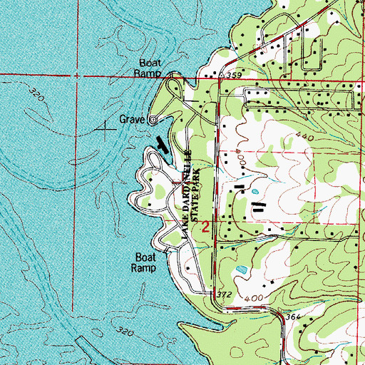 Topographic Map of Lake Dardanelle State Park, AR
