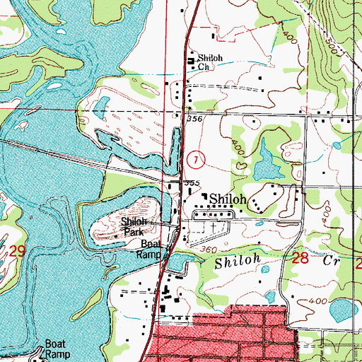 Topographic Map of Shiloh, AR