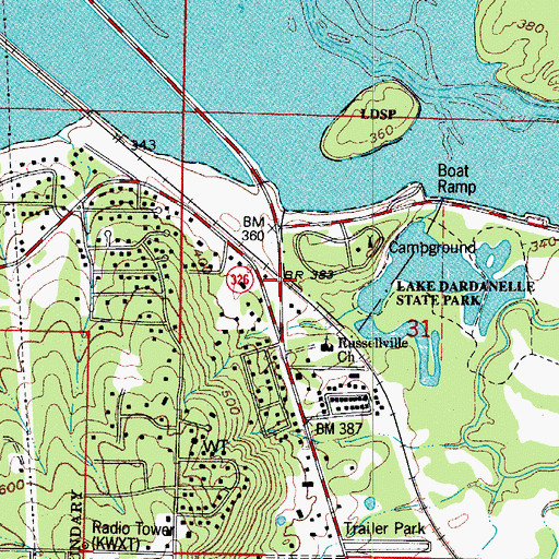 Topographic Map of Ouitaville, AR