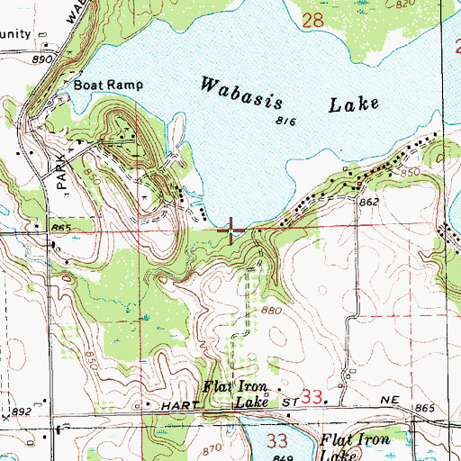 Topographic Map of Beaver Dam Creek, MI