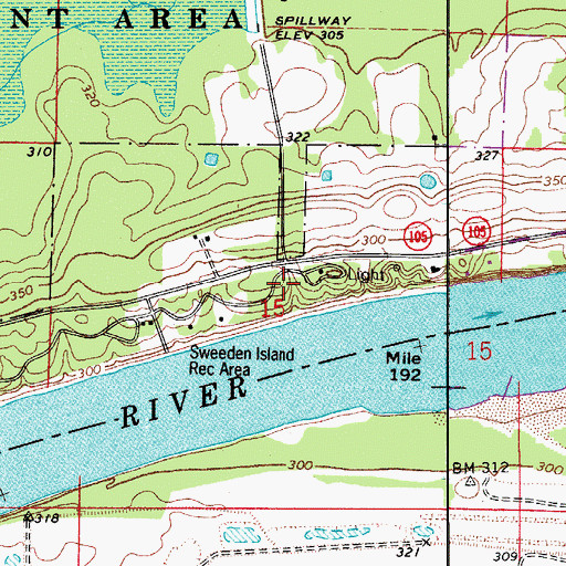 Topographic Map of Sweeden Island Park, AR