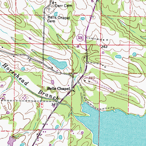 Topographic Map of Weathers School (historical), AR
