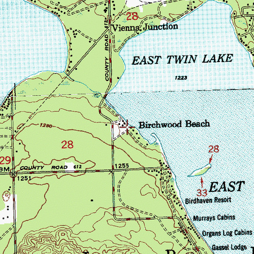 Topographic Map of Birchwood Beach, MI