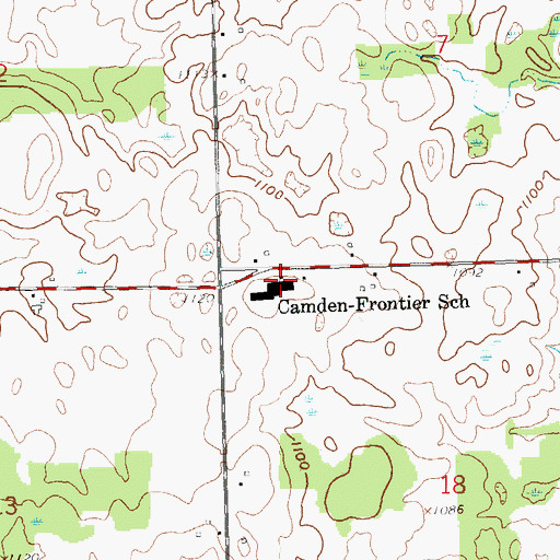 Topographic Map of Camden-Frontier School, MI