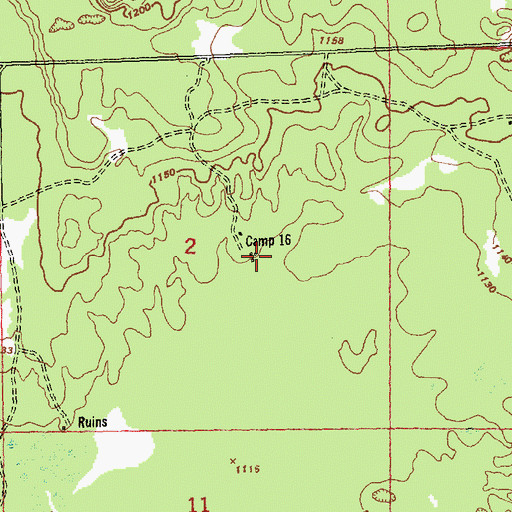 Topographic Map of Camp 16, MI