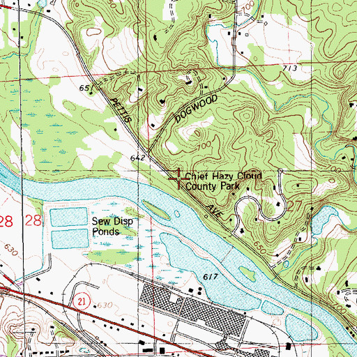 Topographic Map of Chief Hazy Cloud County Park, MI
