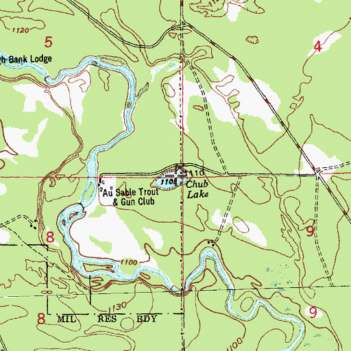 Topographic Map of Chub Lake, MI