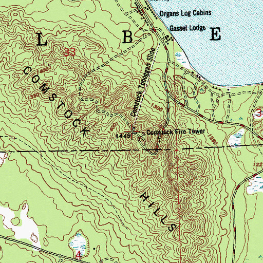 Topographic Map of Comstock Hills, MI