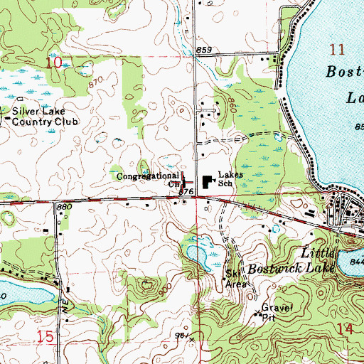 Topographic Map of Congregational Church, MI