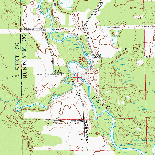 Topographic Map of Coopers Creek, MI