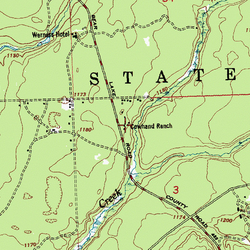 Topographic Map of Cowhand Ranch, MI