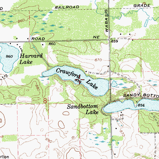 Topographic Map of Crawford Lake, MI