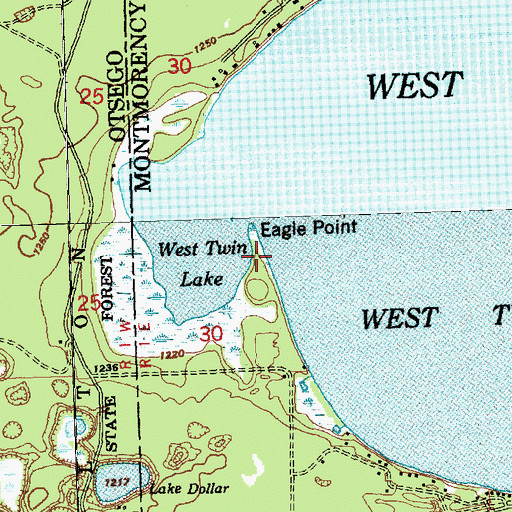 Topographic Map of Eagle Point, MI