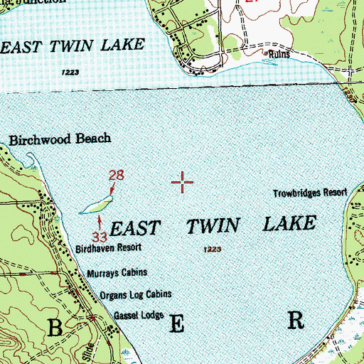 Topographic Map of East Twin Lake, MI