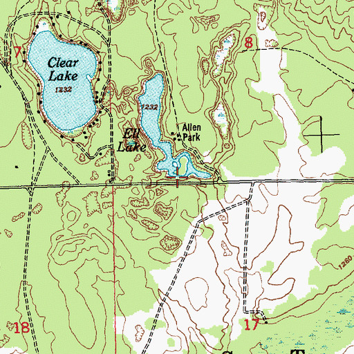 Topographic Map of Ell Lake, MI