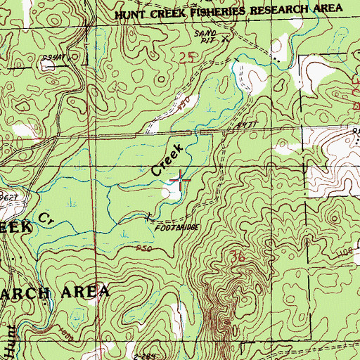 Topographic Map of Fuller Creek, MI