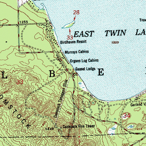 Topographic Map of Gassel Lodge, MI