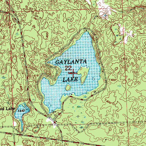 Topographic Map of Gaylanta Lake, MI