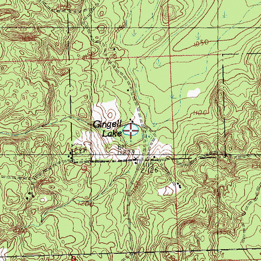 Topographic Map of Gingell Lake, MI
