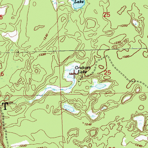 Topographic Map of Graham Lake, MI