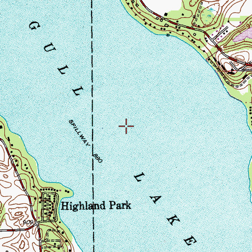 Topographic Map of Gull Lake, MI