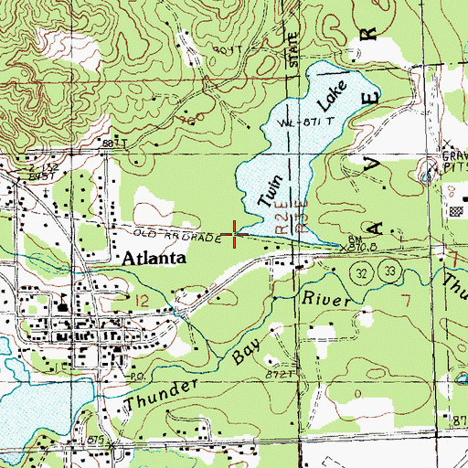 Topographic Map of Haymeadow Creek, MI