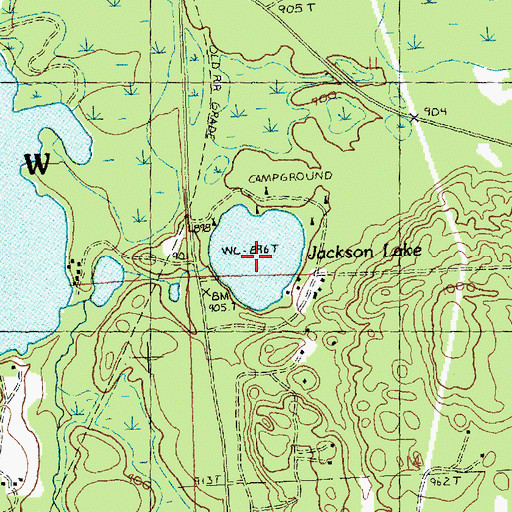Topographic Map of Jackson Lake, MI