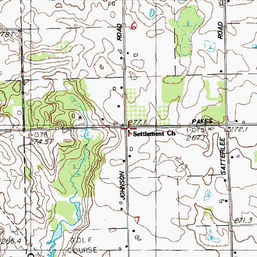 Topographic Map of James Church, MI