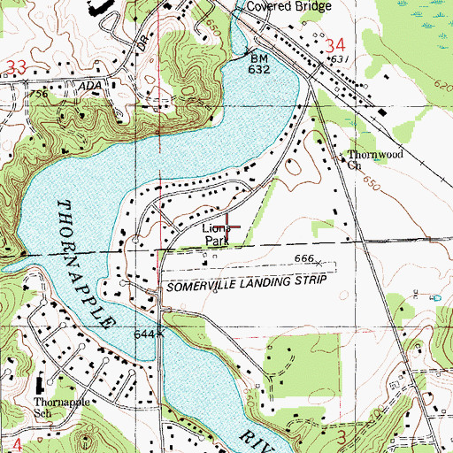 Topographic Map of Lion Park, MI