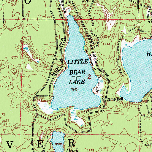 Topographic Map of Little Bear Lake, MI