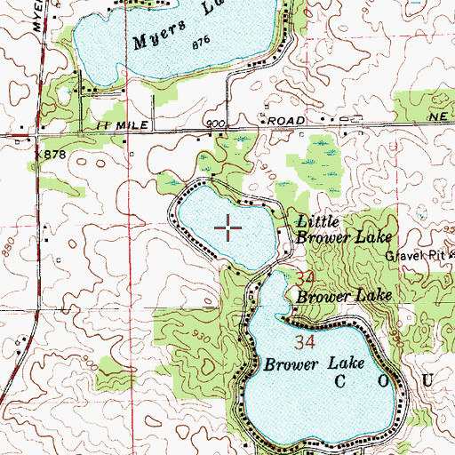 Topographic Map of Little Brower Lake, MI