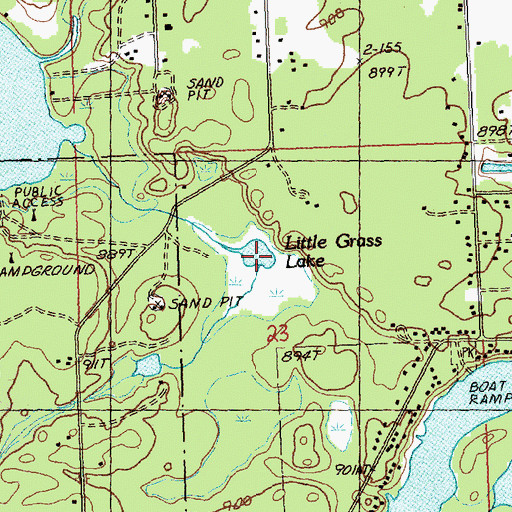 Topographic Map of Little Grass Lake, MI