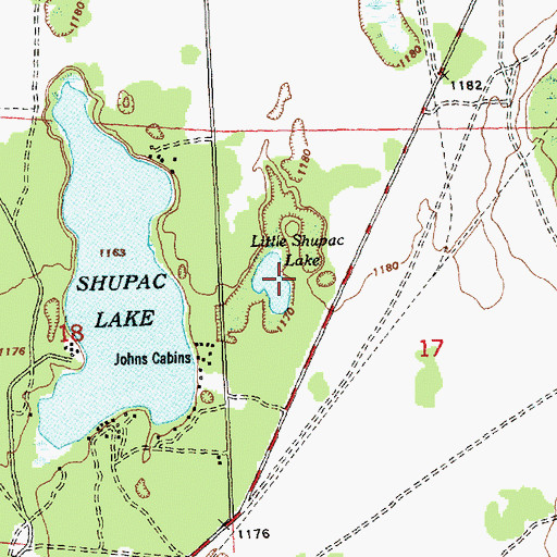 Topographic Map of Little Shupac Lake, MI