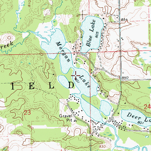 Topographic Map of Morgan Lake, MI