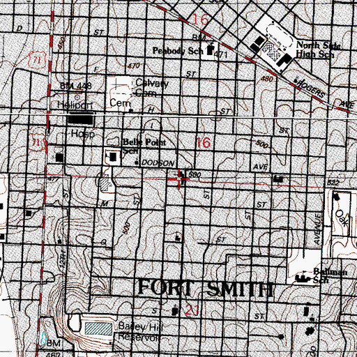 Topographic Map of Goddard United Methodist Church, AR