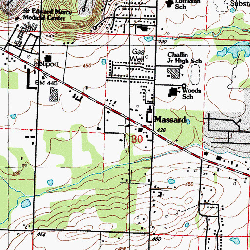 Topographic Map of Massard Baptist Church, AR