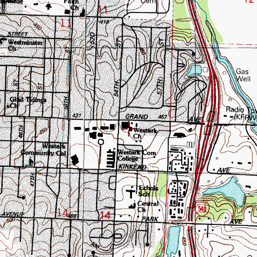 Topographic Map of Metro Christian School, AR