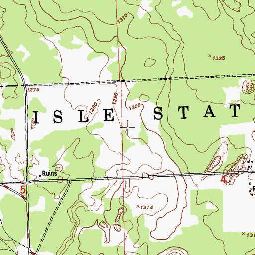 Topographic Map of Presque Isle State Forest, MI