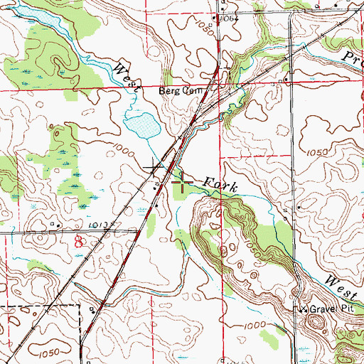 Topographic Map of Prouty Drain, MI