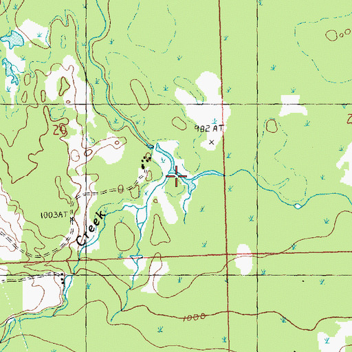 Topographic Map of Saunders Creek, MI